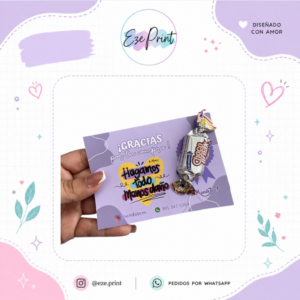 tarjeta de agradecimiento + 1 dulce (12u)